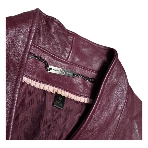 WILSONS LEATHER Designer GENUINE LEATHER Cropped Casual Jacket Womens Medium - Picture 5 of 7